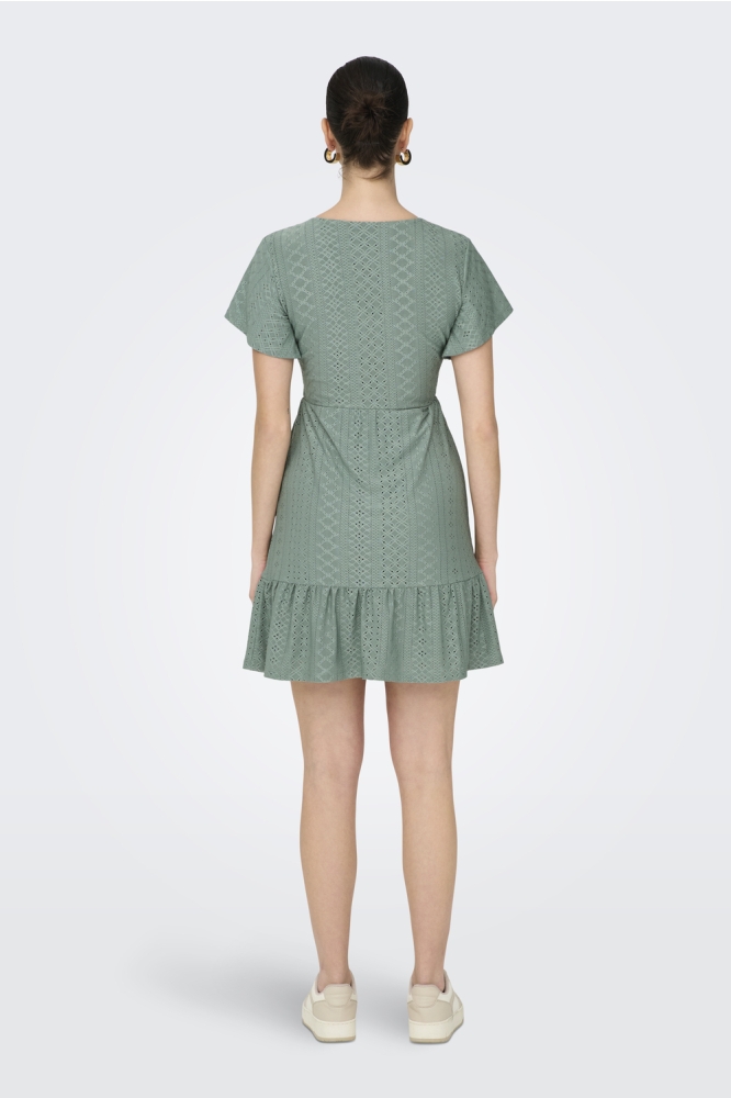 ONLSANDRA S/S V-NECK DRESS JRS NOOS 15289687 CHINOIS GREEN